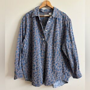 Paisley denim button up